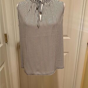 Ann Taylor Black and White Striped Blouse